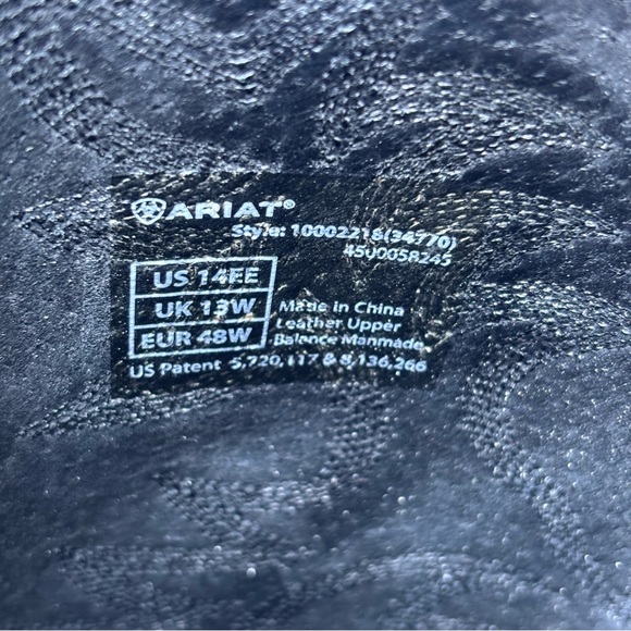 ARIAT Heritage Western Cowboy Boot 10002218 Black Leather R Toe Men's size 14 EE - Picture 12 of 16